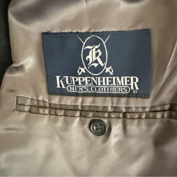 Kuppenheimer Men's Gray Cashmere Wool Blend Overcoat Trench Coat Size 47 - Picture 5 of 16